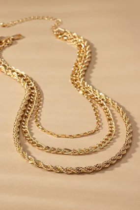 3 Layer Mixed Chain Necklace