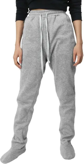 Adult Footed Sweatpants with Sherpa Fleece Lined Feet Soft and Warm Footing S-XXL