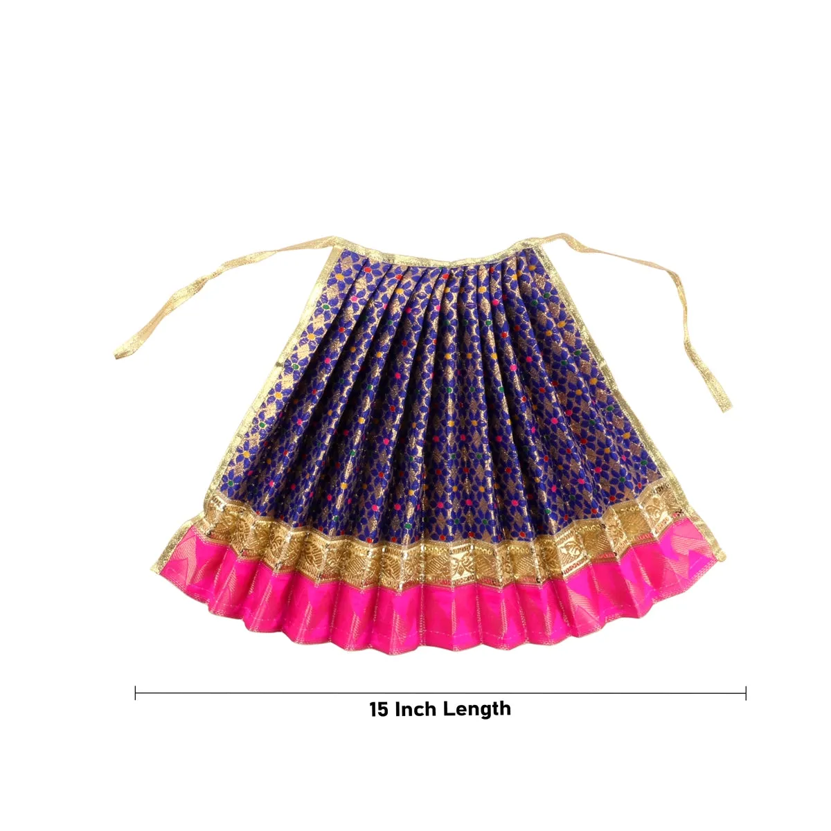 Amman Pavadai - 15 Inches | Jari Border Lehenga Patka/ Devi Dress for Deity/ Assorted Colour