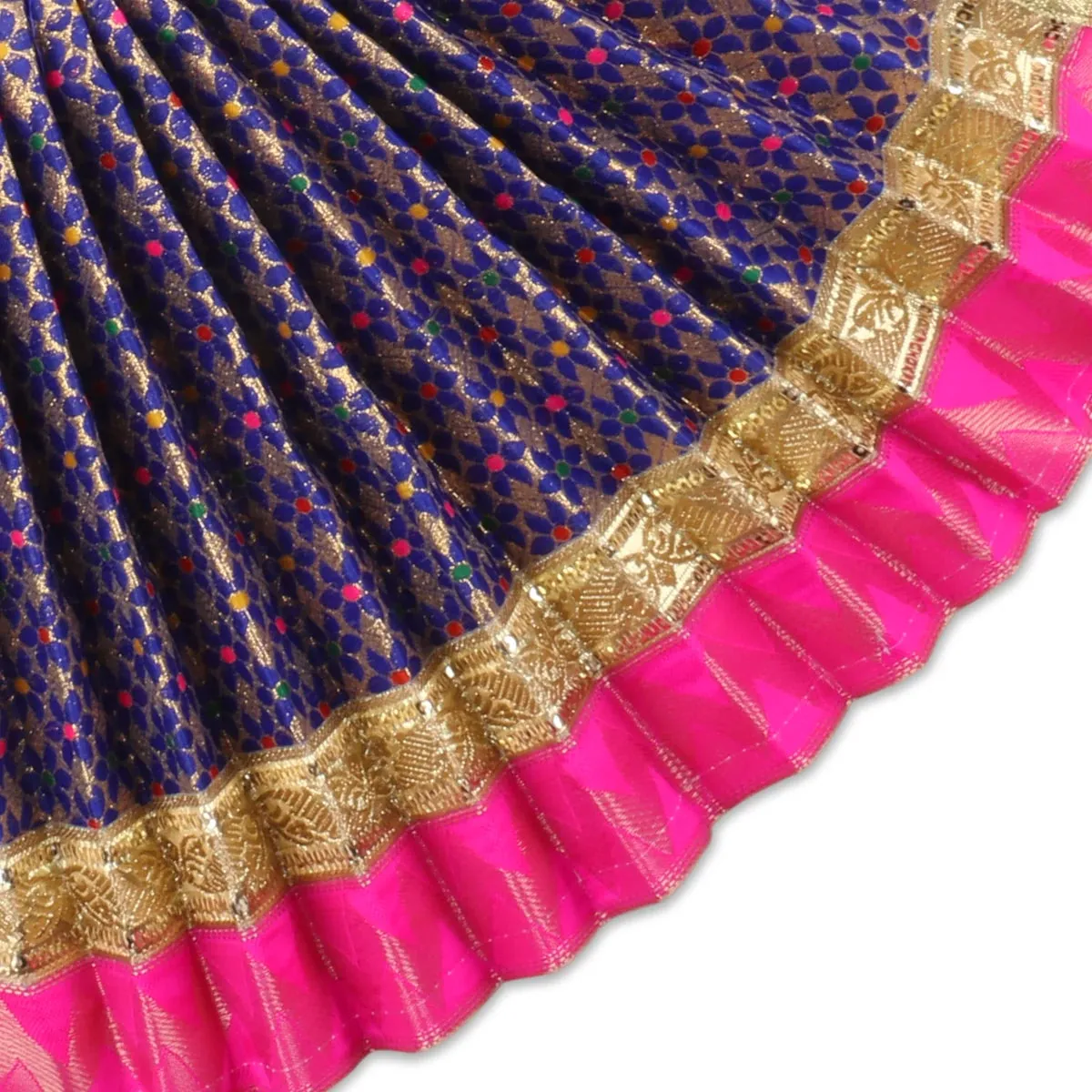 Amman Pavadai - 15 Inches | Jari Border Lehenga Patka/ Devi Dress for Deity/ Assorted Colour