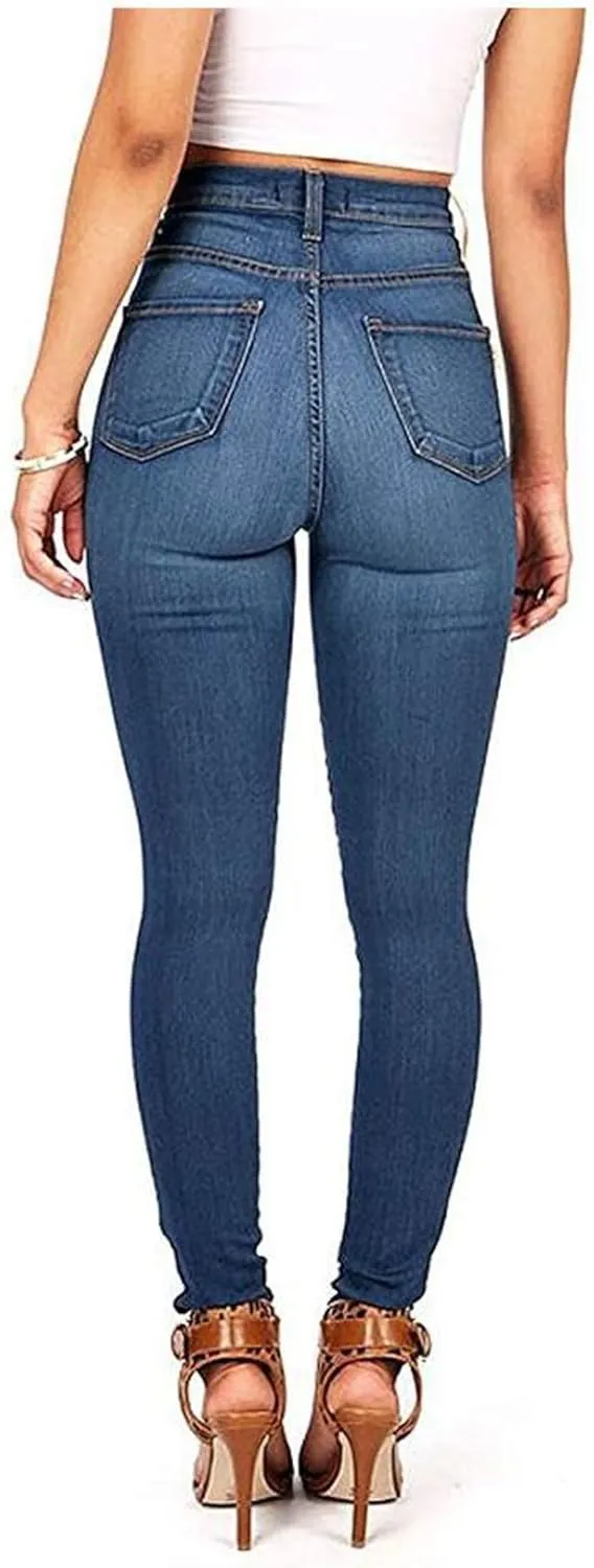 Andongnywell Super High Waisted Stretchy Skinny Jeans Denim Pants