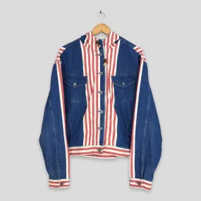 Armani Jeans Denim Trucker Jacket Hoodie Large
