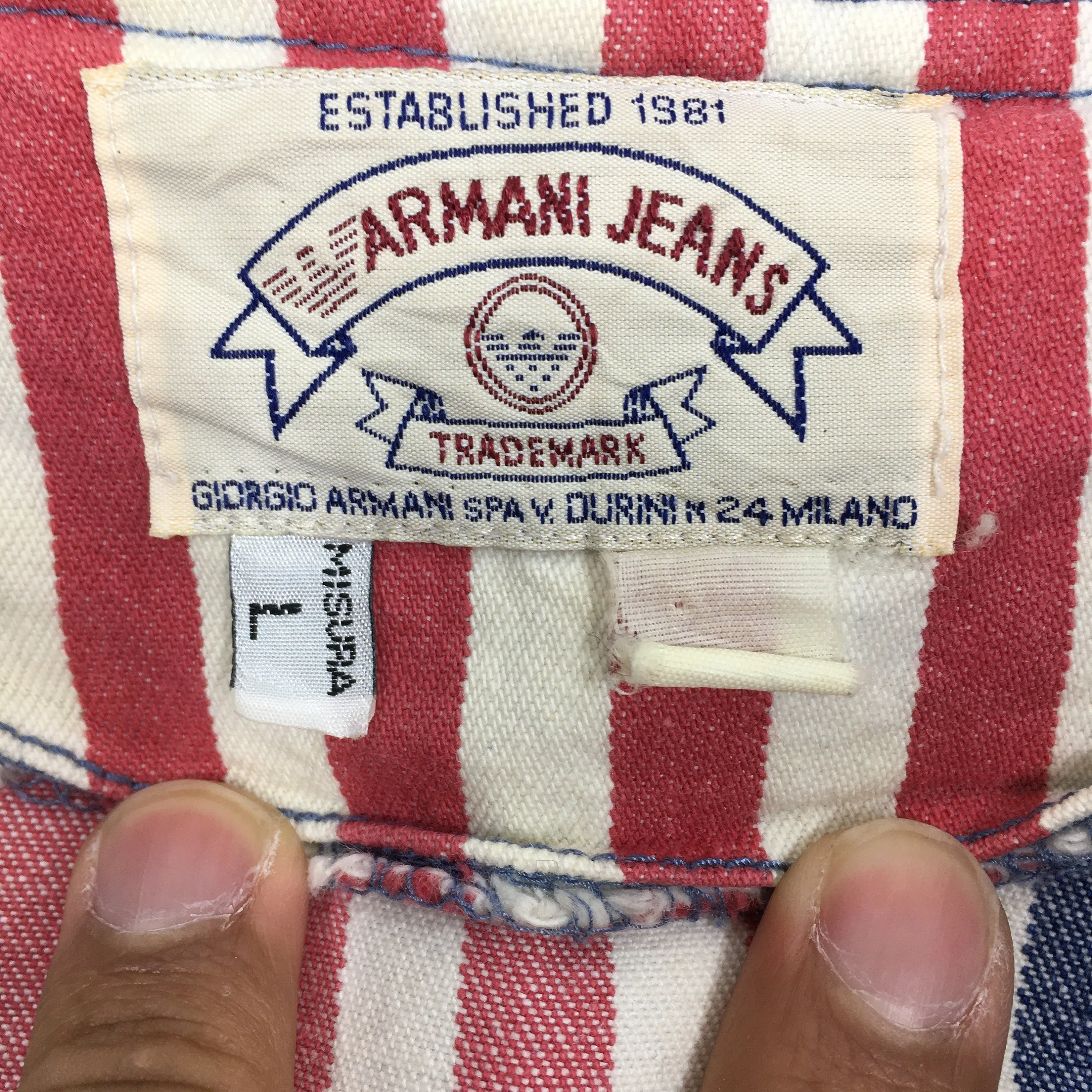 Armani Jeans Denim Trucker Jacket Hoodie Large