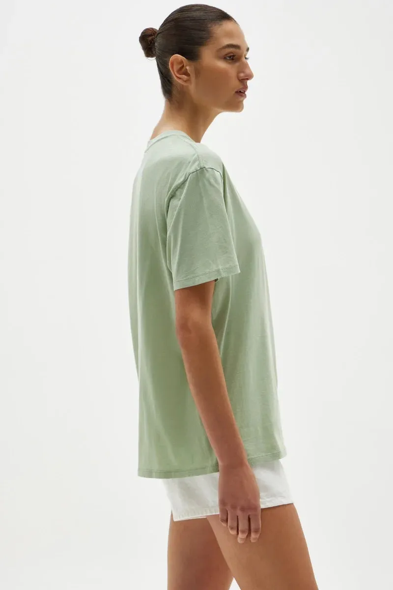 “Assembly Label - Logo Cotton Crew Tee - Teal Green/White