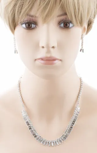 Bridal Wedding Jewelry Set Crystal Rhinestone Chic Trendy Sparkling Necklace