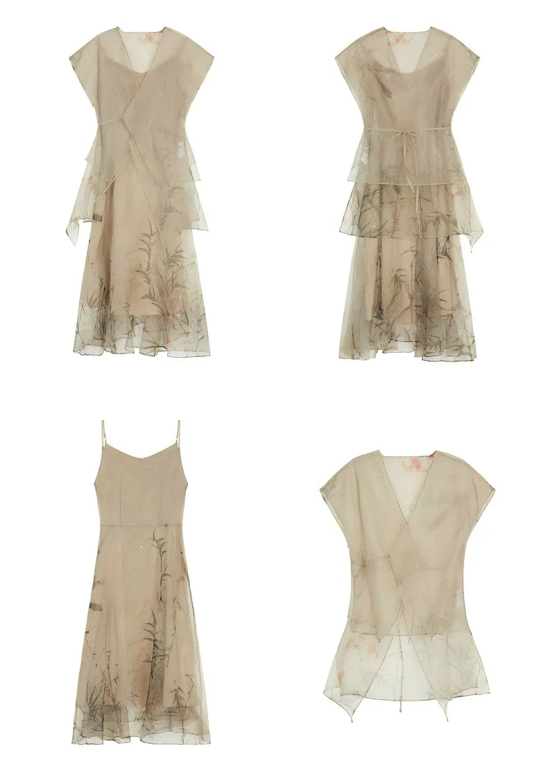 CHIFFON PRINT TWO PIECE DRESS