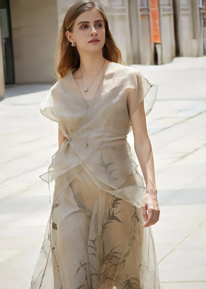 CHIFFON PRINT TWO PIECE DRESS