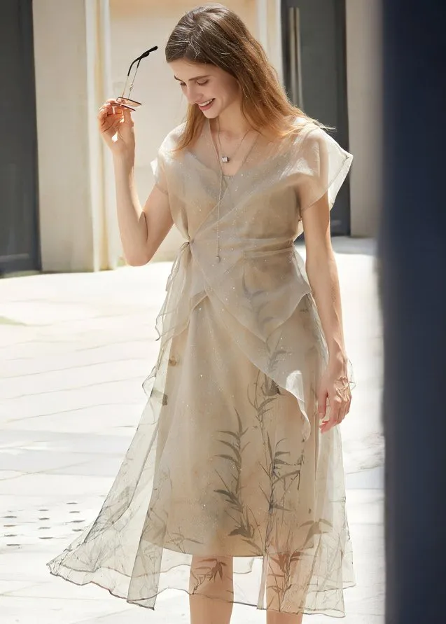 CHIFFON PRINT TWO PIECE DRESS