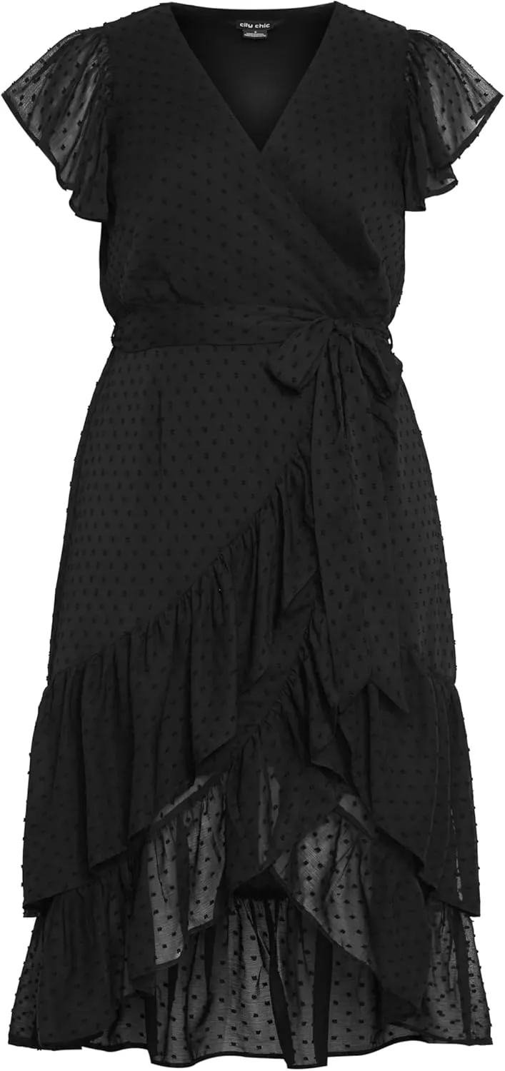 City Chic Women's Midi Frill Dee Dress
