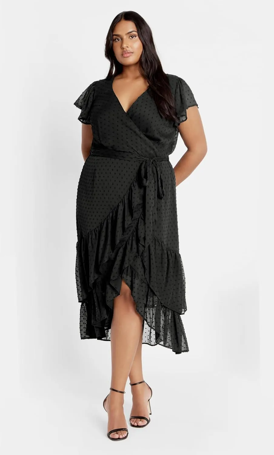 City Chic Women's Midi Frill Dee Dress