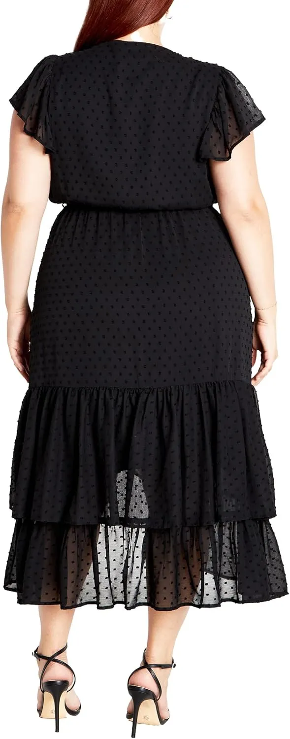 City Chic Women's Midi Frill Dee Dress