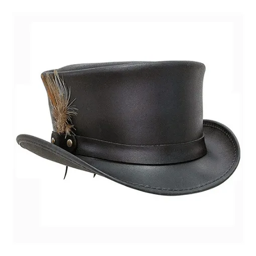 Cowhide Leather Top Hat