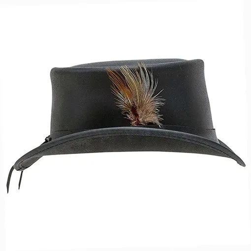 Cowhide Leather Top Hat