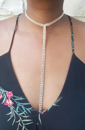 Crystal Drop Necklace - Gold