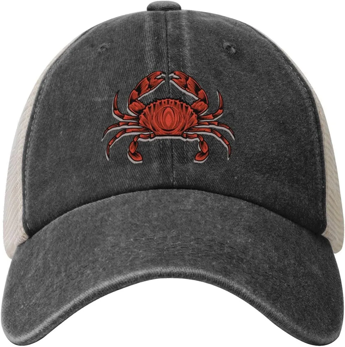 Cute Crabs Baseball Cap Women Men Mesh-Back Hat Retro Trucker Hats Sun Hat
