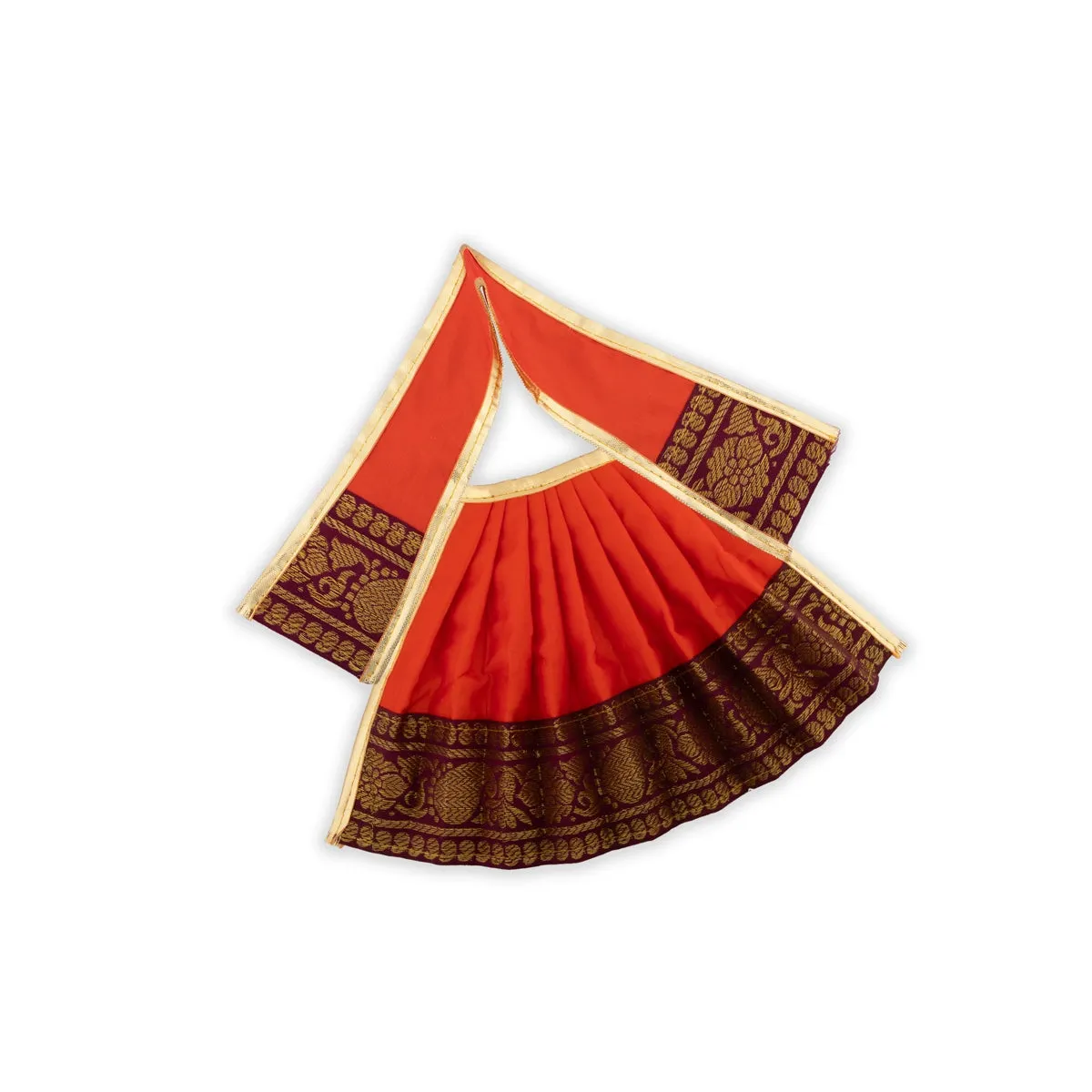 Devi Dress - 7 Inches | Karishma Apoorva Mata Dress/ Jari Border Amman Pavadai for Deity Decor