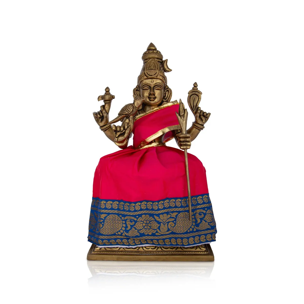 Devi Dress - 7 Inches | Karishma Apoorva Mata Dress/ Jari Border Amman Pavadai for Deity Decor