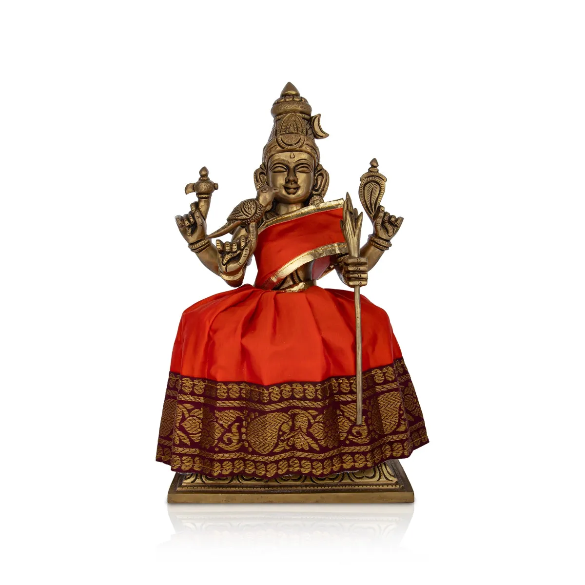 Devi Dress - 7 Inches | Karishma Apoorva Mata Dress/ Jari Border Amman Pavadai for Deity Decor