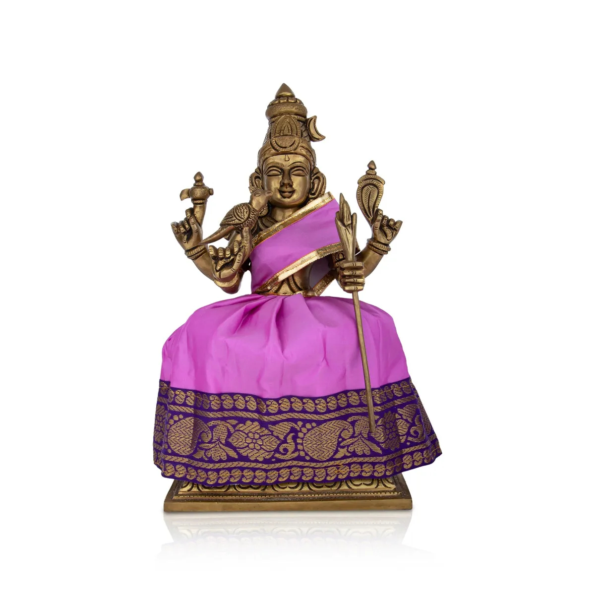 Devi Dress - 7 Inches | Karishma Apoorva Mata Dress/ Jari Border Amman Pavadai for Deity Decor