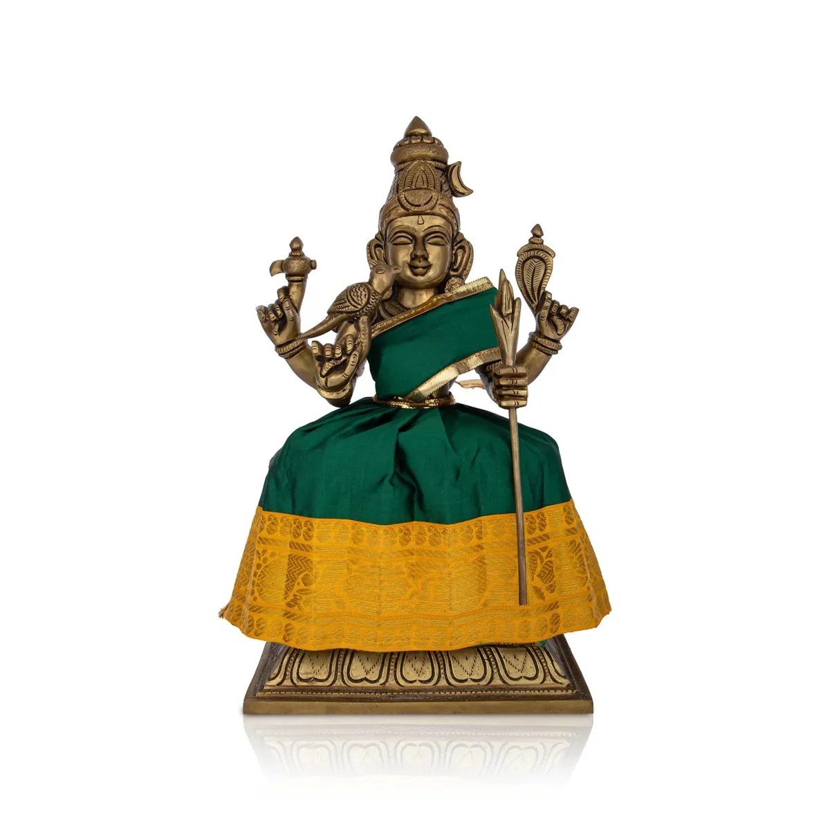 Devi Dress - 7 Inches | Karishma Apoorva Mata Dress/ Jari Border Amman Pavadai for Deity Decor