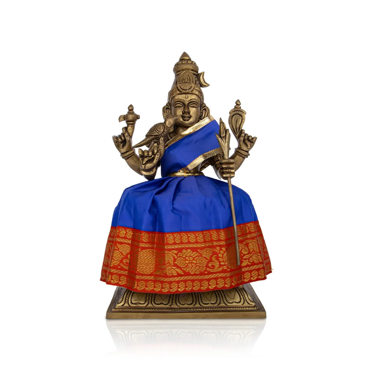 Devi Dress - 7 Inches | Karishma Apoorva Mata Dress/ Jari Border Amman Pavadai for Deity Decor