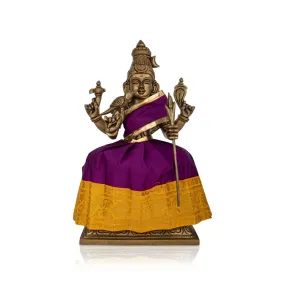 Devi Dress - 7 Inches | Karishma Apoorva Mata Dress/ Jari Border Amman Pavadai for Deity Decor