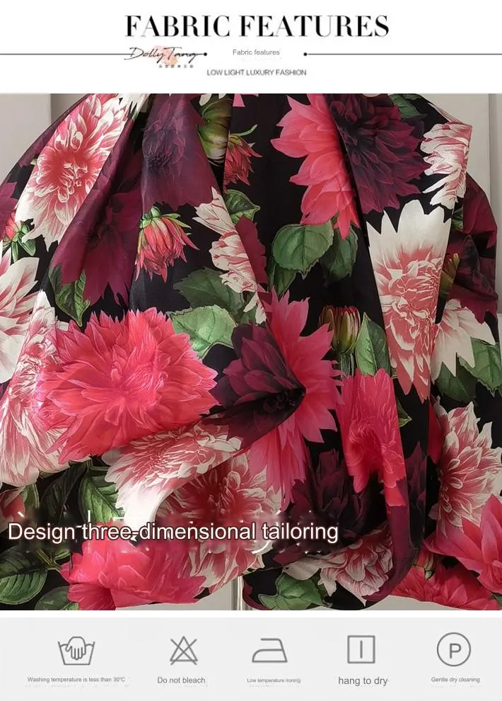 DOLLY Elegant Off Shoulder Flower Print fold bubble Dress-CINDY