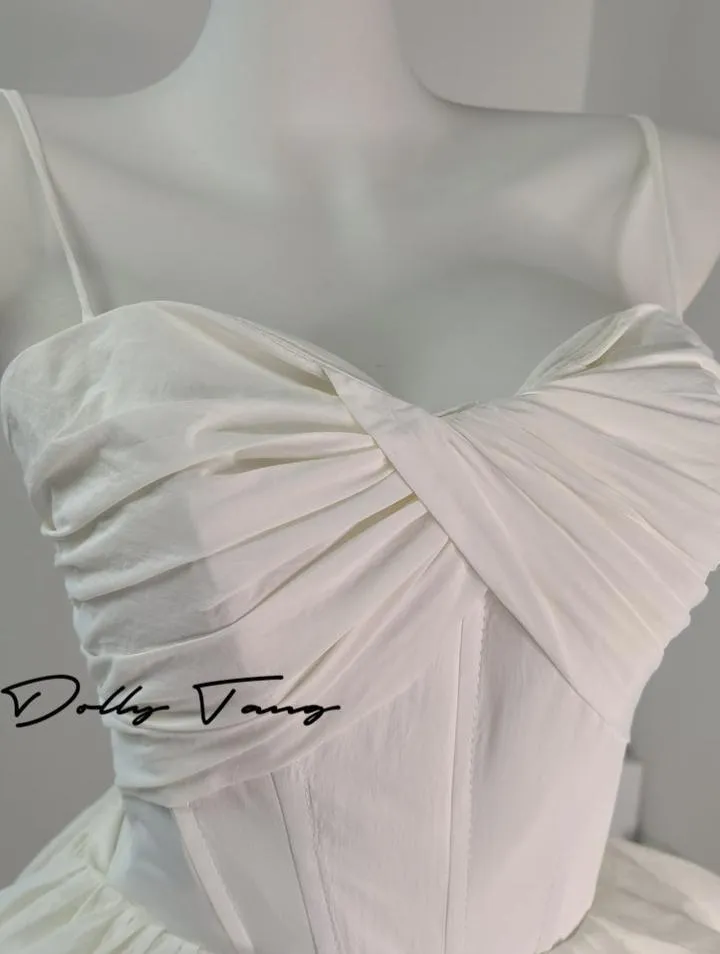 DOLLY Luxury White Sleeveless Short Puffy Chic Birthday Dress-YOYO