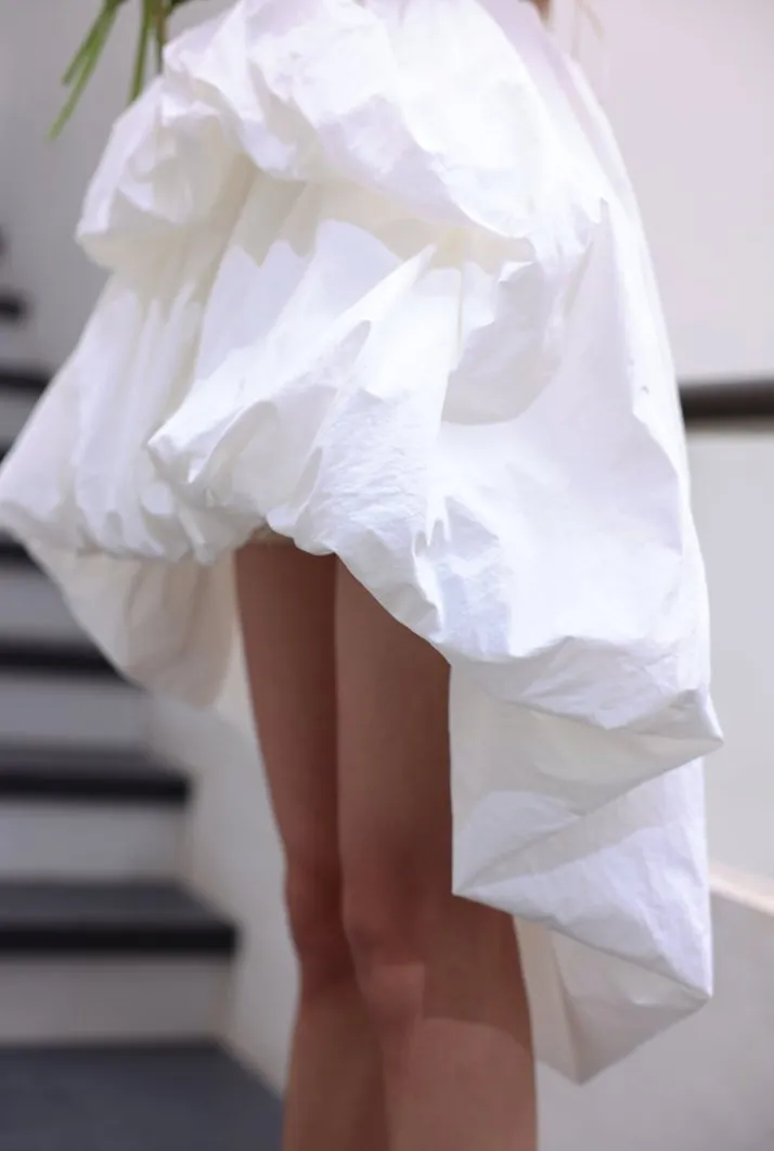 DOLLY Luxury White Sleeveless Short Puffy Chic Birthday Dress-YOYO