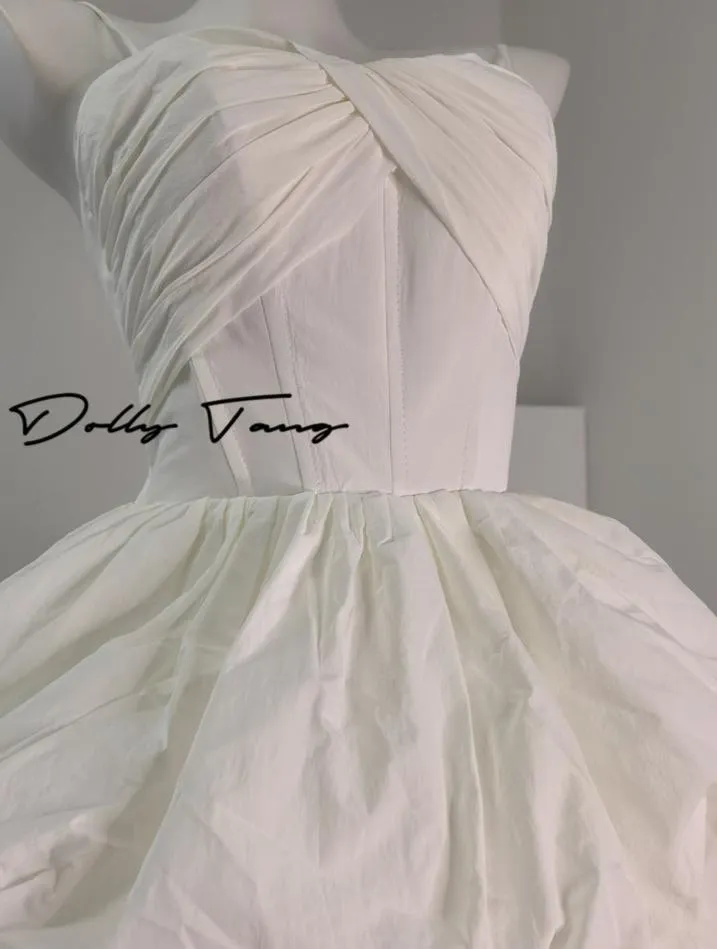 DOLLY Luxury White Sleeveless Short Puffy Chic Birthday Dress-YOYO
