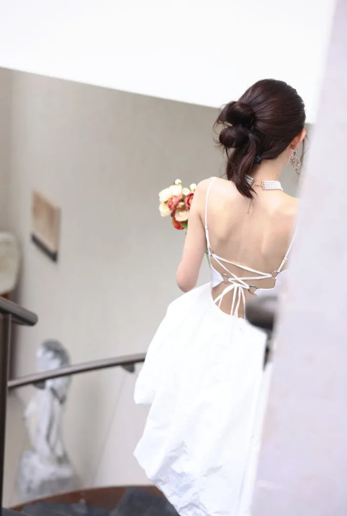 DOLLY Luxury White Sleeveless Short Puffy Chic Birthday Dress-YOYO