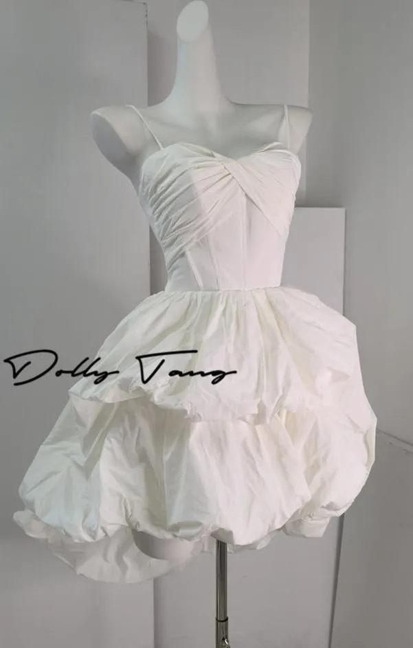 DOLLY Luxury White Sleeveless Short Puffy Chic Birthday Dress-YOYO