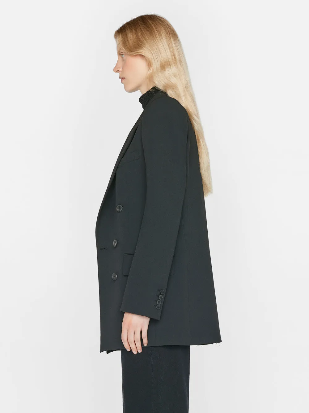 Double Breasted Slim Blazer -- Noir