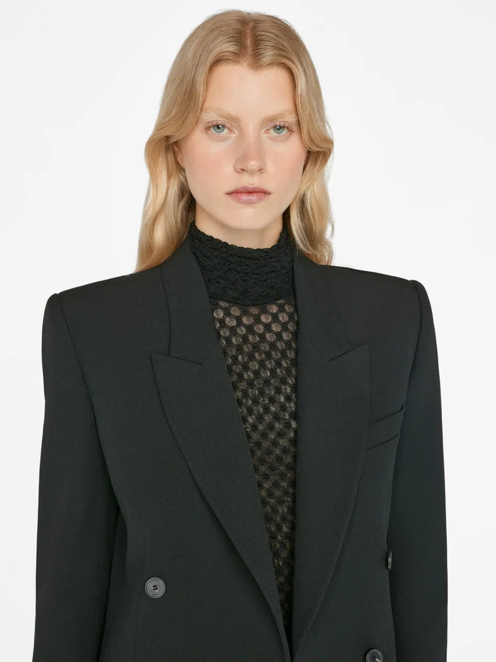 Double Breasted Slim Blazer -- Noir