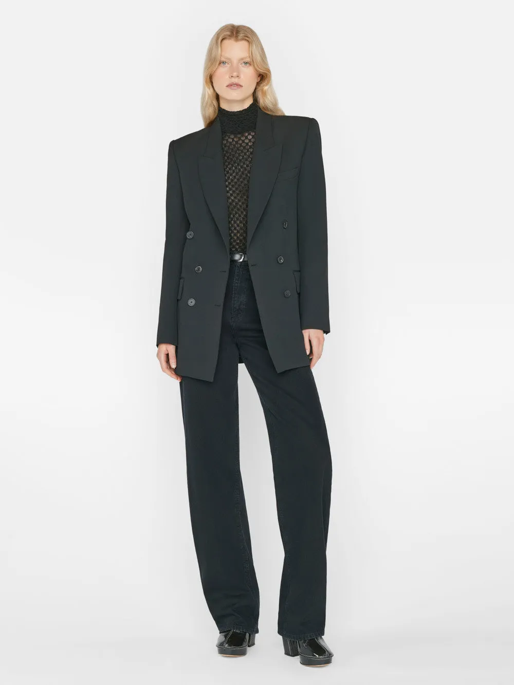 Double Breasted Slim Blazer -- Noir