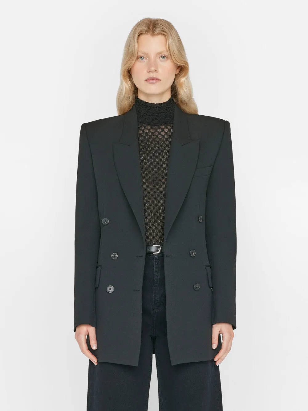Double Breasted Slim Blazer -- Noir
