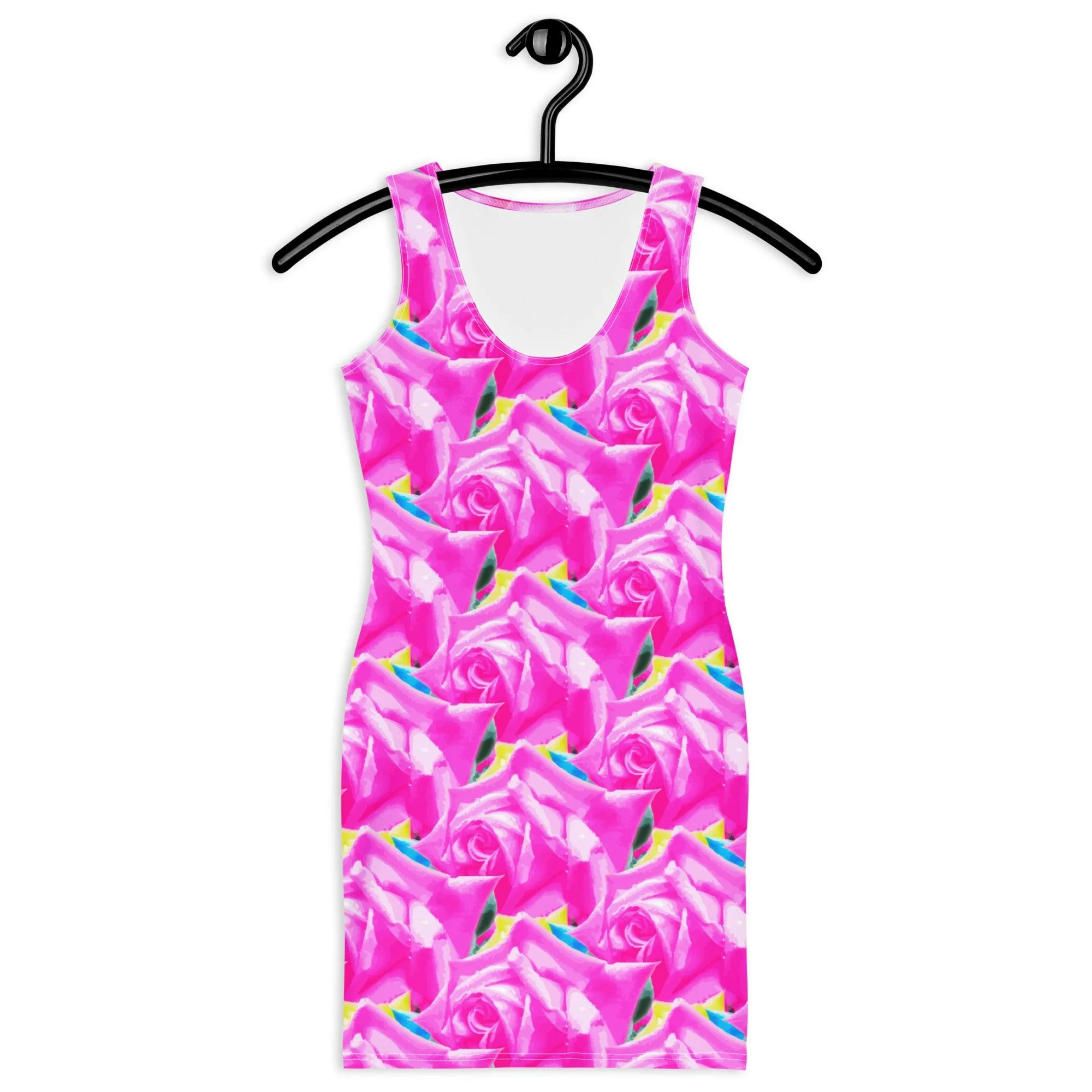 Elegant Roses Print Bodycon Dress | Classic Feminine Fashion Statement