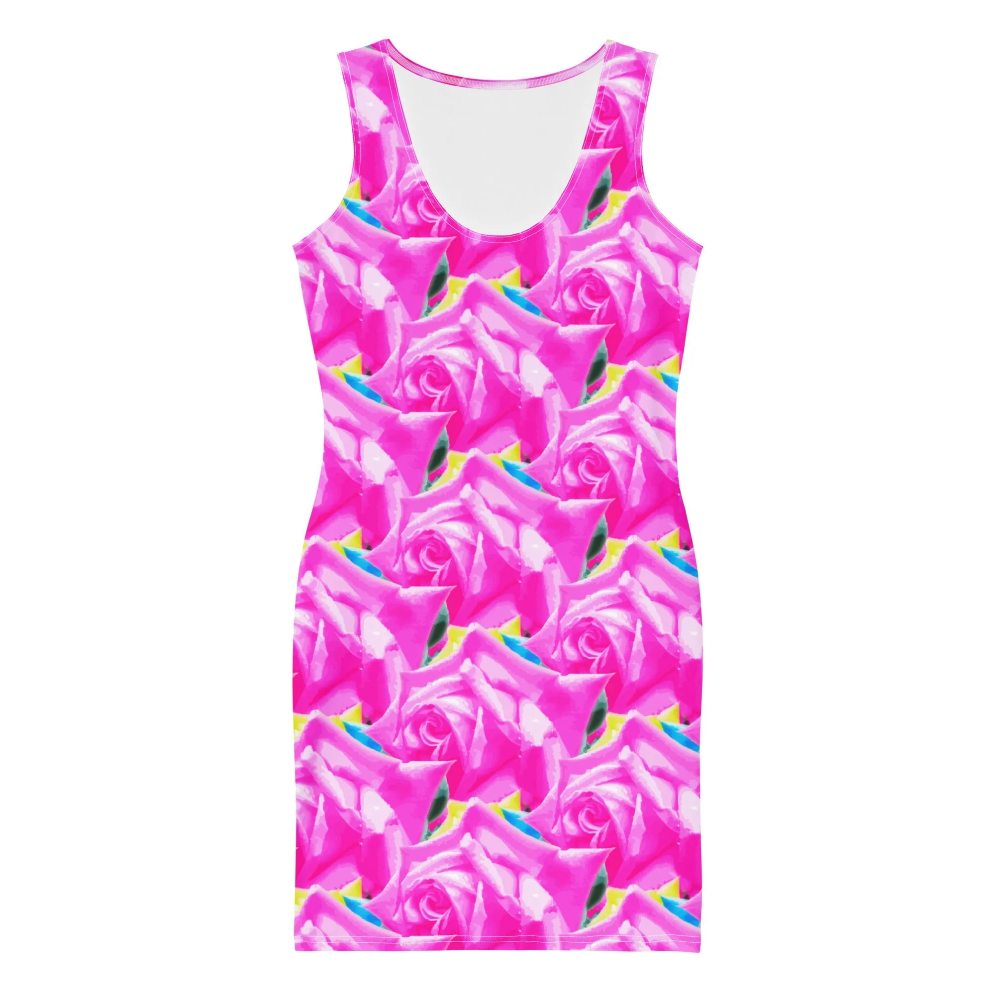 Elegant Roses Print Bodycon Dress | Classic Feminine Fashion Statement