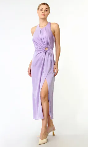 Fiona Satin “O” Ring Midi Dress