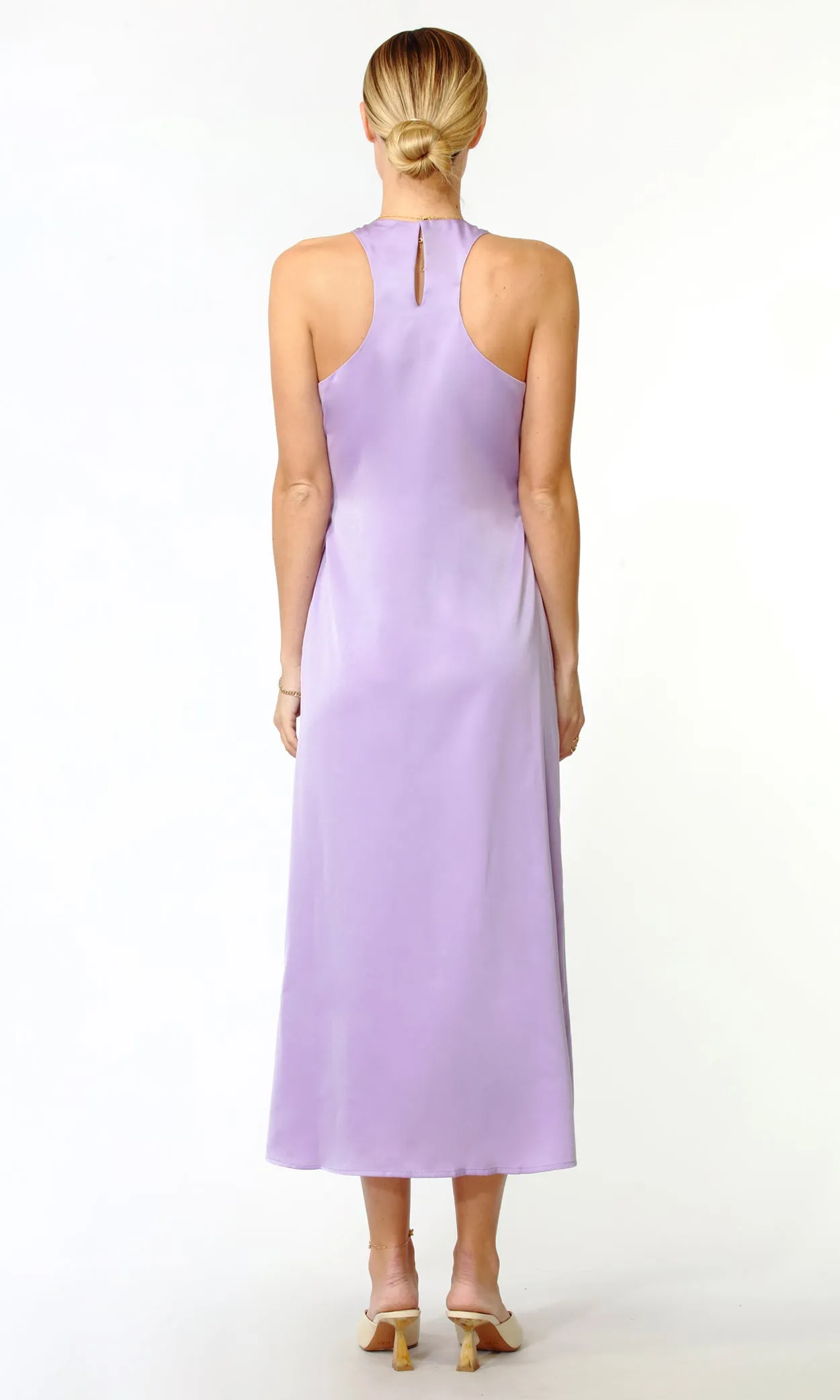 Fiona Satin “O” Ring Midi Dress