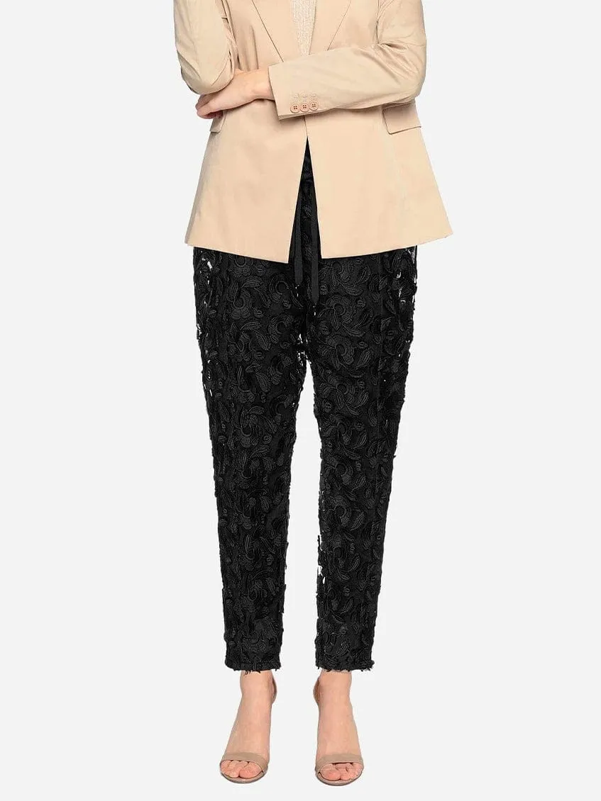 Floral Lace Tapered Trousers