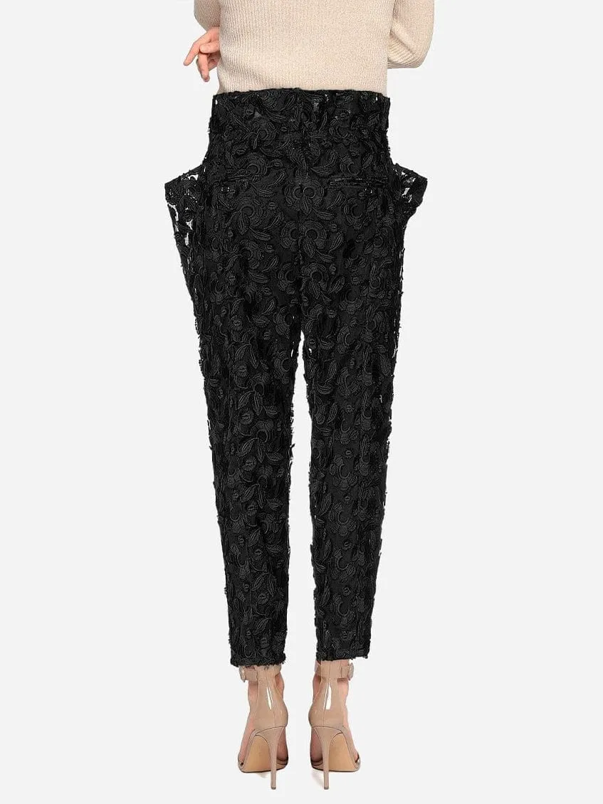 Floral Lace Tapered Trousers