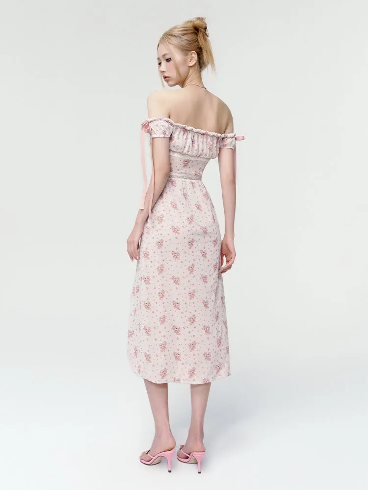 Flower Rabbit Off-shouler Feminine One-piece