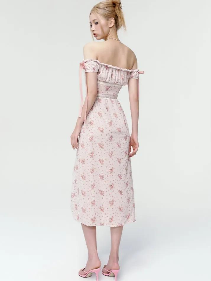 Flower Rabbit Off-shouler Feminine One-piece
