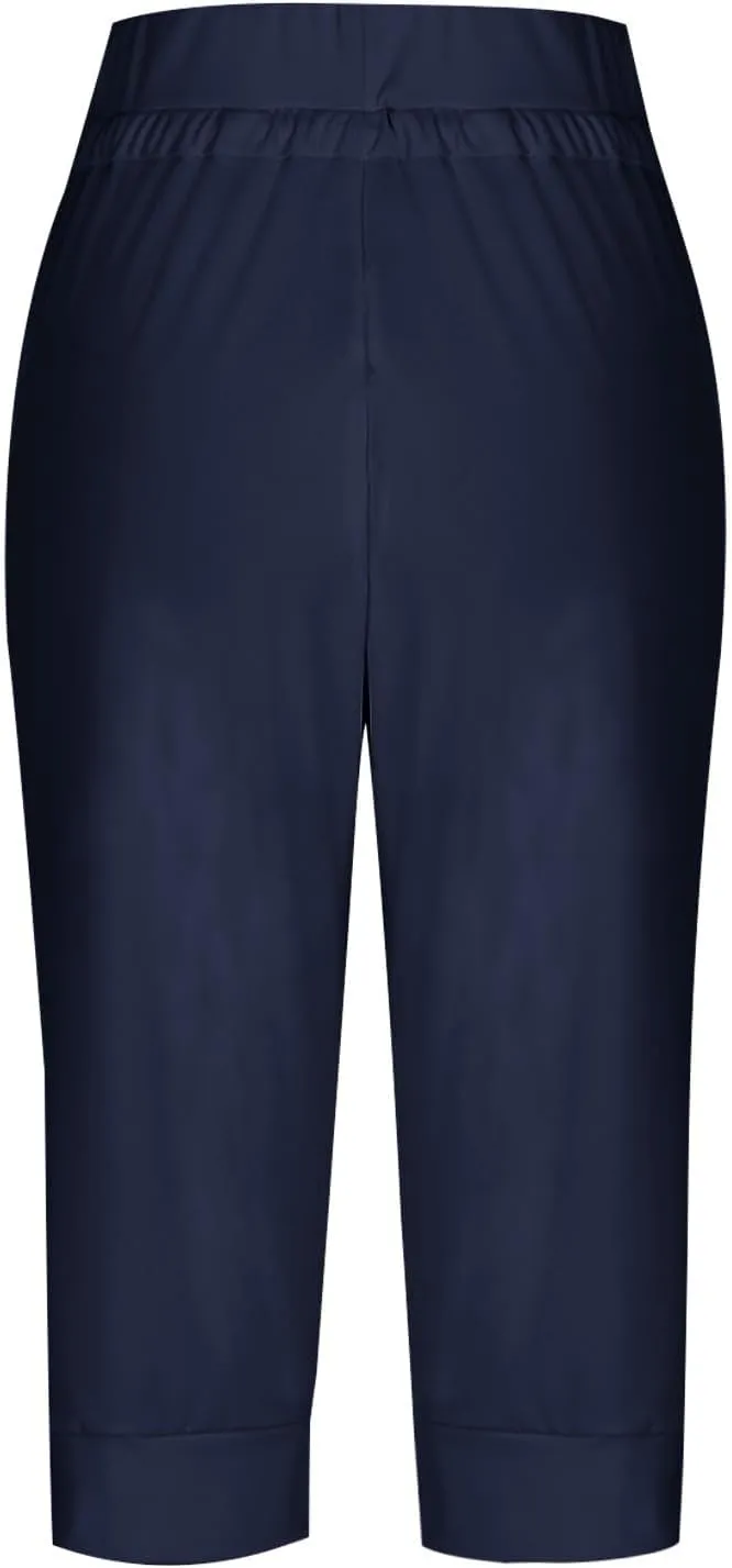 FZVYD Capri Leggings for Women Soft High Waist Capris Elastic Drawstring Crop Sweatpants Workout Running Pants with Pockets