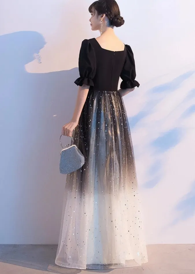 GRADIENT GLITTER LONG DRESS