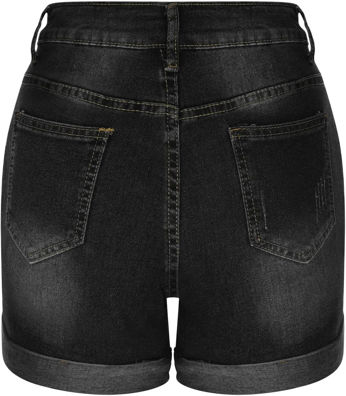 HGps8w Womens Teen Girls Chic Jean Shorts Distressed Ripped Denim Shorts High Waisted Casual Summer Streetwear Shorts