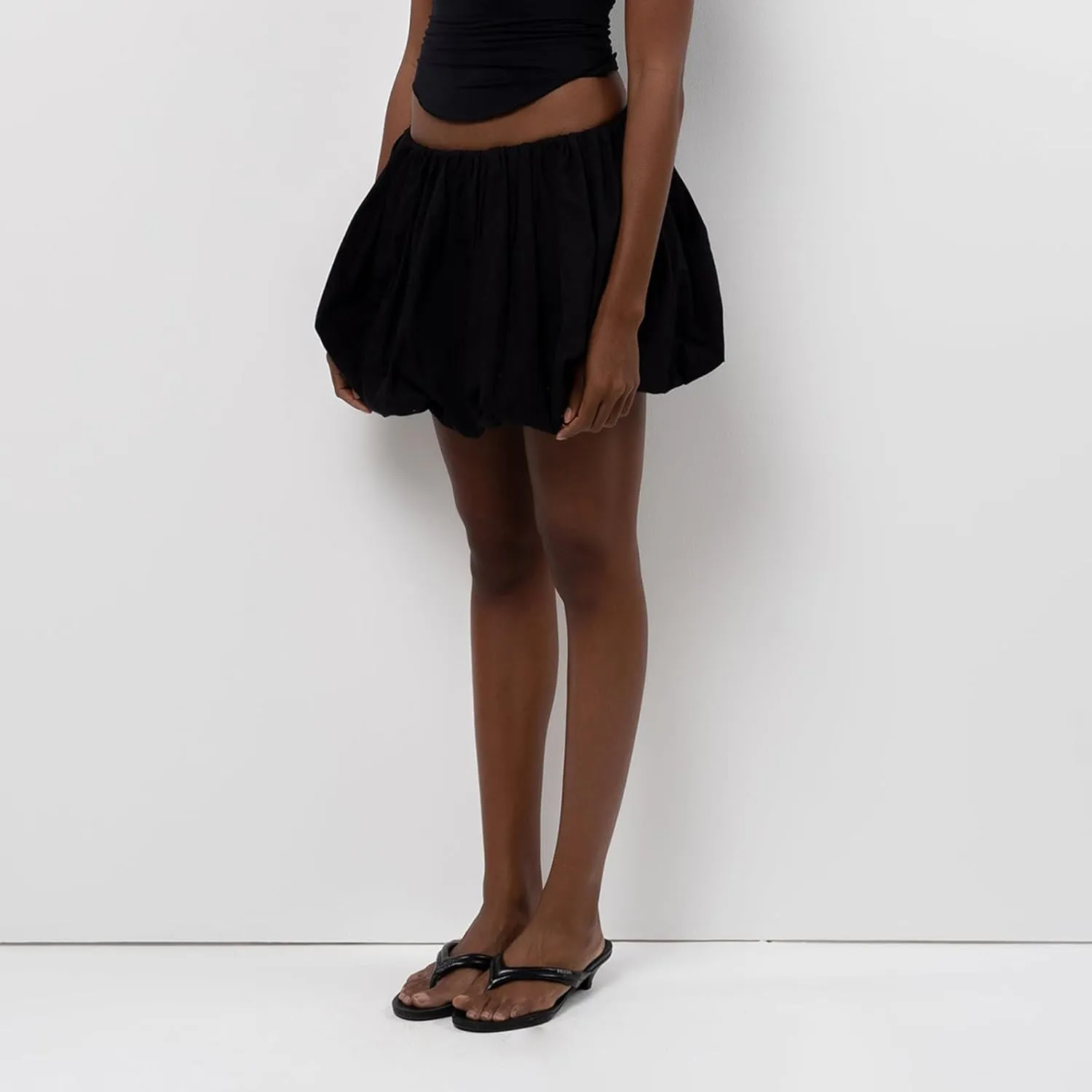 ICNGLKSND Womens Y2K Bubble Skirt High Waist Ruffle Hem Pleated A line Mini Skirt Punk Style Chic Outwear Party Dress