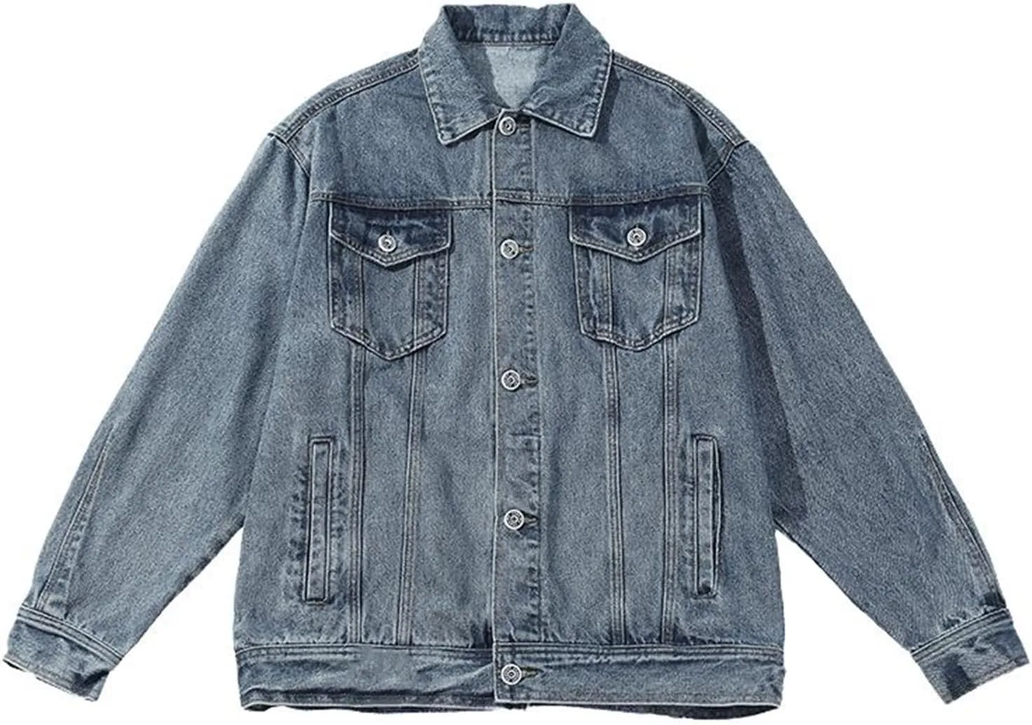 Japanese Collar Denim Jacket Men's Workwear Coat