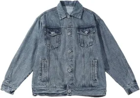 Japanese Collar Denim Jacket Men's Workwear Coat